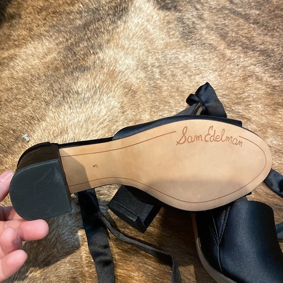 Sam Edelman Odele Satin Block Heel Sandal Sz 8 - Picture 6 of 8